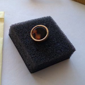 9 West men's tie clip with tiger-eye stone